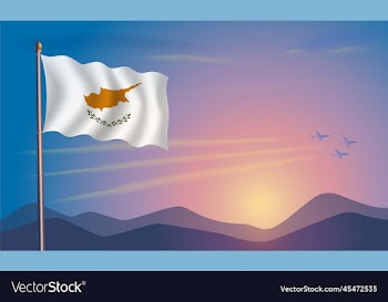 cyprus flag in the morning sun