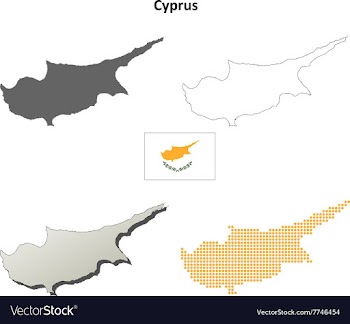 Cyprus outline map set vector image