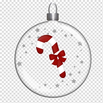 CyrstalBalls Christmas, candy cane bauble transparent background PNG clipart