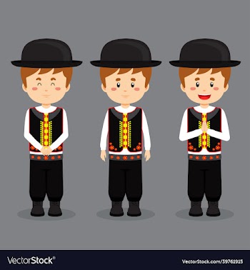 czech republic character with various expression