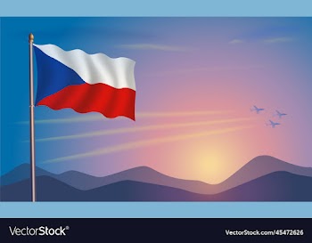 czech republic flag in the morning sun