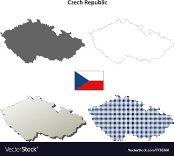 Czech Republic outline map set vector image