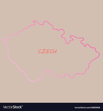 Czech republic set detailed country shape with vector image