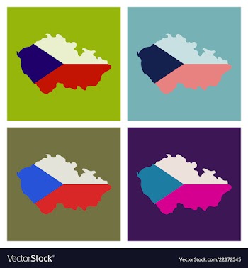 Czech republic set detailed country shape with vector image