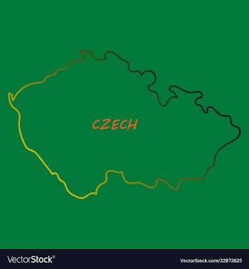 Czech republic set detailed country shape with vector image