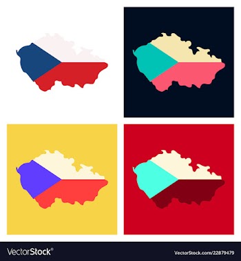 Czech republic set detailed country shape with vector image