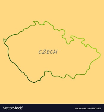Czech republic set detailed country shape with vector image