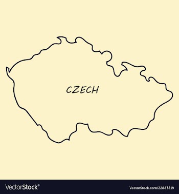 Czech republic set detailed country shape with vector image