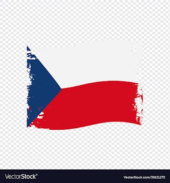 czechia country wavy brush flag design