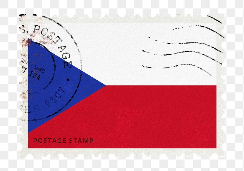 Czechia flag png post stamp | Free PNG - rawpixel