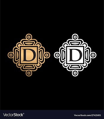 D letter initial logo design template vector image