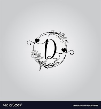 d letter logo with white background