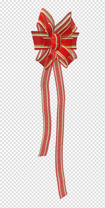 D Xmas Bows, red ribbon transparent background PNG clipart