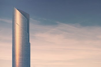 D1 Tower Dubai Creek. This awesome skyscraper is the only one of its height in the area until the new 'worlds tallest building' is completed!