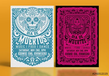 Día de los Muertos Paper Cutout Flyer Set