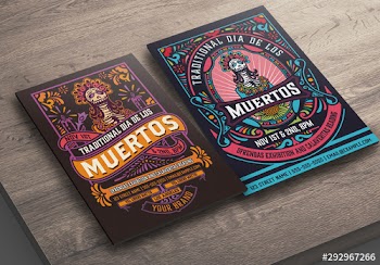 Día de los Muertos Skull Flyer Set