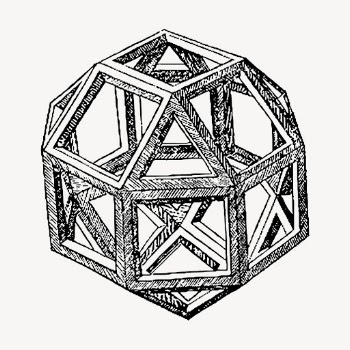 Da Vinci's Rhombicuboctahedron clipart, vintage | Free Vector - rawpixel