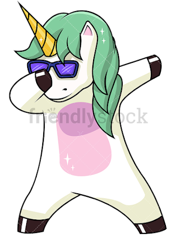 Dabbing Unicorn Cartoon Vector Clipart - FriendlyStock