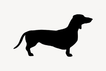 Dachshund dog silhouette collage element, | Free PSD - rawpixel