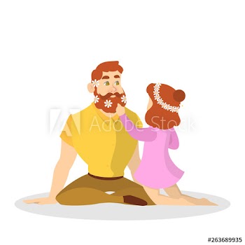 Dad playing with a daughter