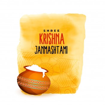 Dahi handi festival of shree krishna janmashtami background Free Vector