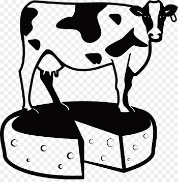 Dairy cattle Milk Cheese - Vector Illustration cows and cow cheese ...