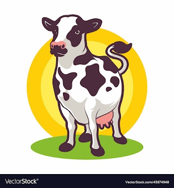 dairy cows cartoon character mascot