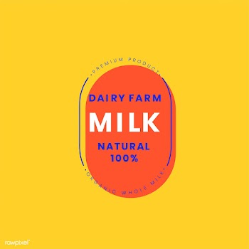 Dairy farm milk logo badge design | Free stock vector - 464071