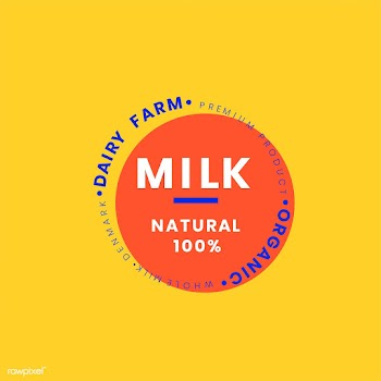 Dairy farm milk logo badge design | Free stock vector - 464083