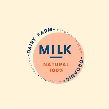 Dairy farm milk logo badge design | Free stock vector - 464142