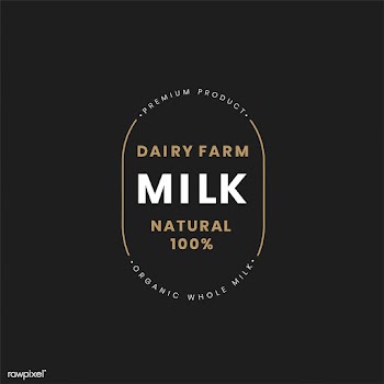 Dairy farm milk logo badge design | Free stock vector - 464159