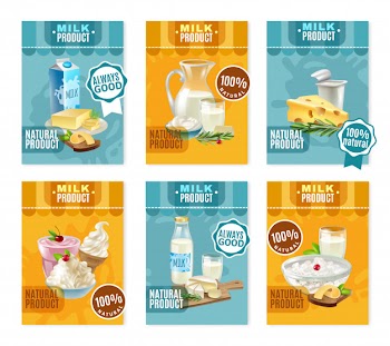 Dairy products banners set Free Vector