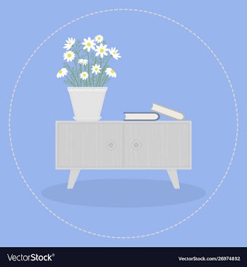 Daisies in a pot on bedside table vector image