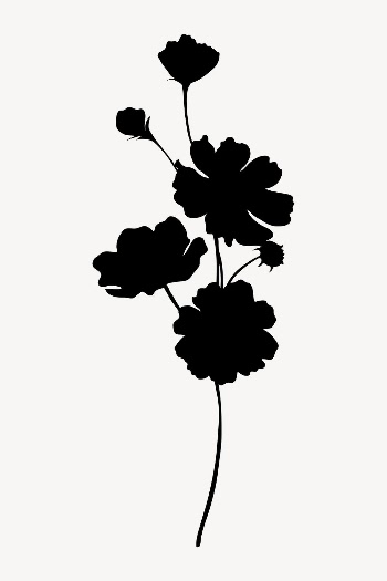Daisy silhouette, flower collage element | Free Vector - rawpixel