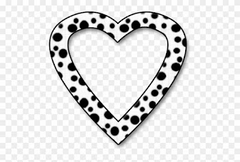 Dalmation Dots Heart Frame Png By Clipartcotttage - Heart Frame In Black