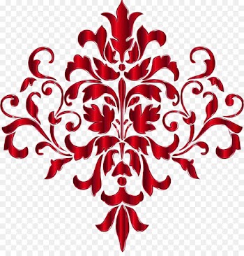 Damask, Art, Paisley, Red, Ornament PNG