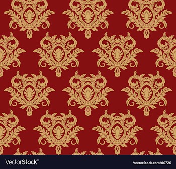 Damask floral background vector image
