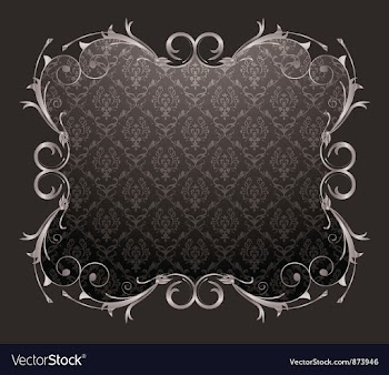 Damask floral frame vector image