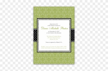Damask Ribbon Baby Shower Invitations - Baby Shower