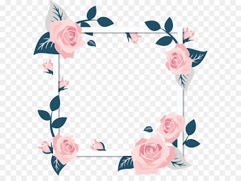 Damask rose Flower Wedding invitation Pink - Romantic Valentine's Day Rose Flower Bunny Border 