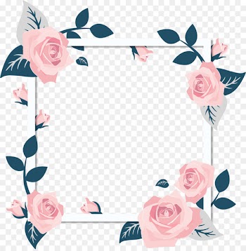 Damask rose Wedding invitation Valentine's Day - floral frame 