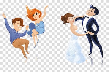 Dance Illustration, Figure men and women dancing transparent background PNG clipart