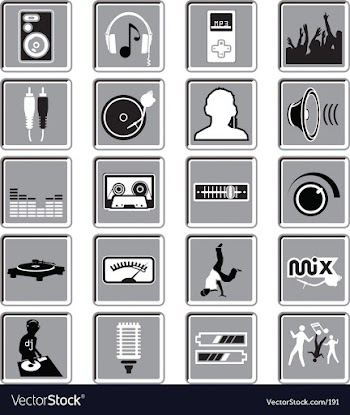Dance music icons vector image