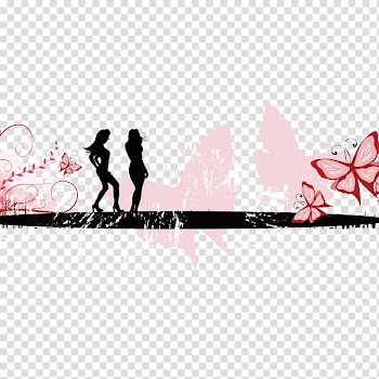 Dance Silhouette Character, And Butterfly transparent background PNG clipart