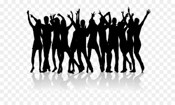 Dance Silhouette Nightclub Clip art - Dancing material for many people 
