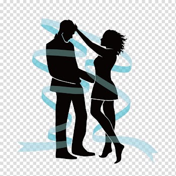 Dance Silhouette Woman , Silhouette figures and ribbons transparent background PNG clipart