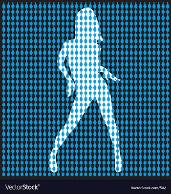 Dancer behind bead curtain vector image