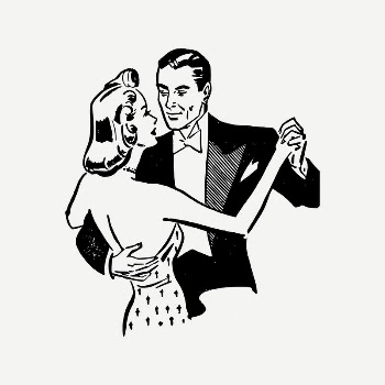 Dancing couple clipart, vintage illustration | Free PSD Illustration - rawpixel
