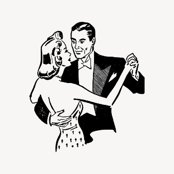 Dancing couple collage element, drawing | Free Vector Illustration - rawpixel