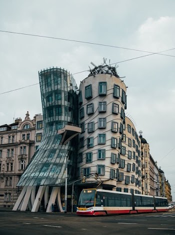 Dancing House And Bus Prague
